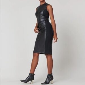 SPANX • Faux Leather Combo Dress